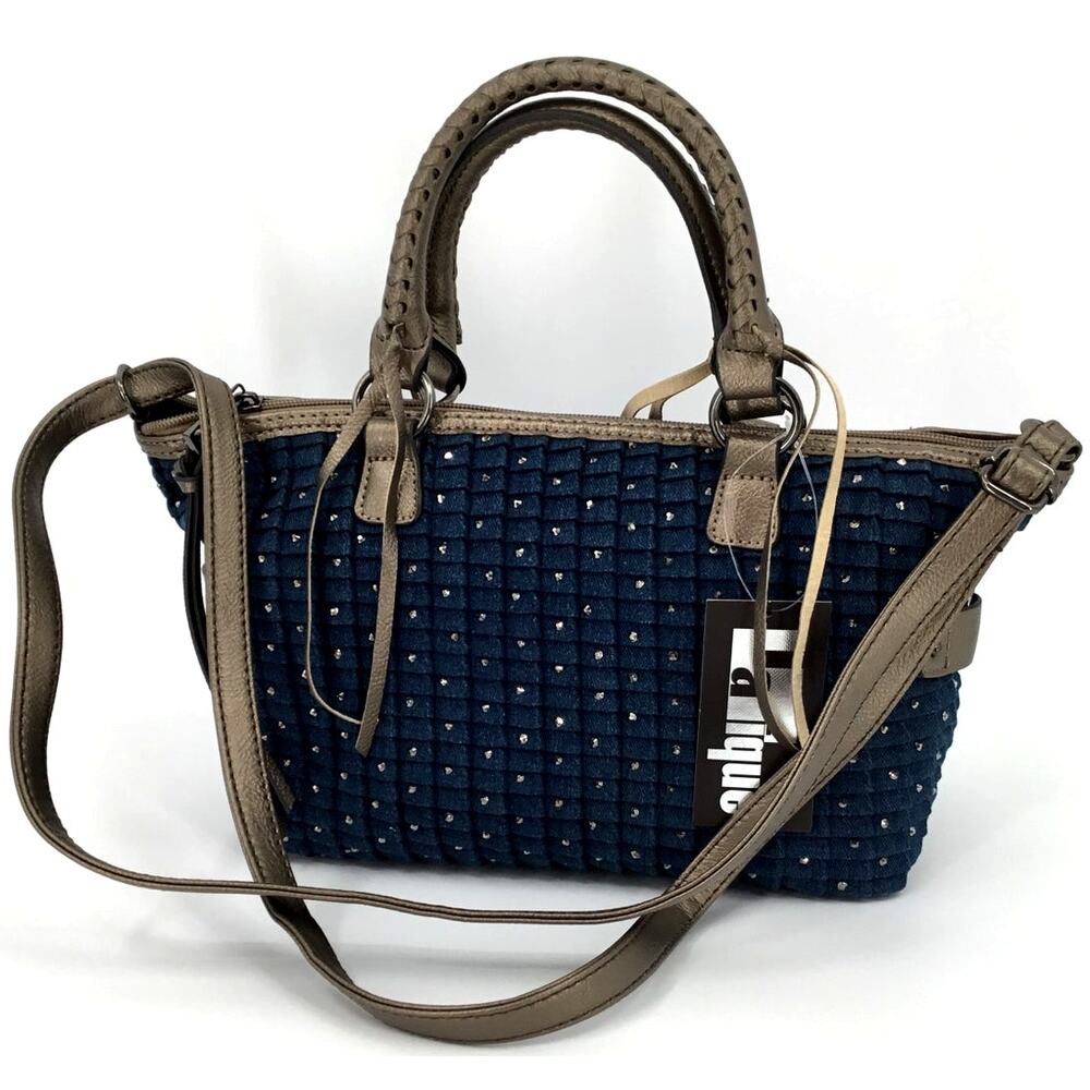 LaTique Anastasia Denim Rhinestone Satchel NWT